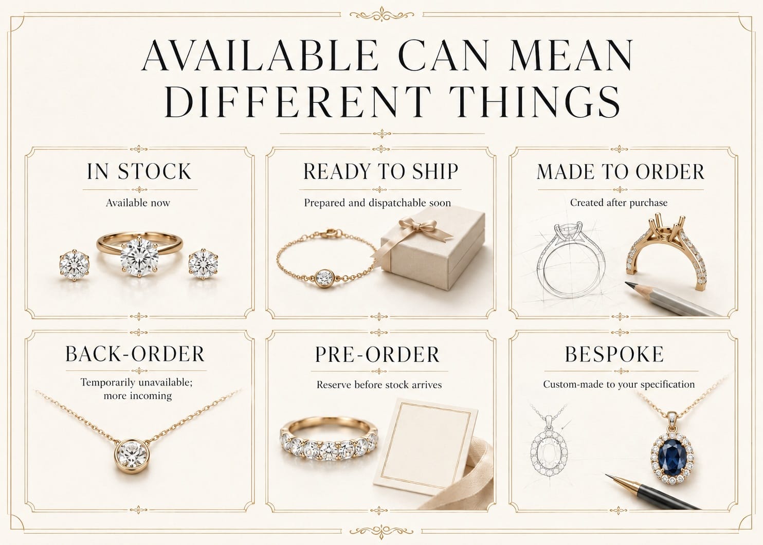 Jewellery Availability & Production Time Explained